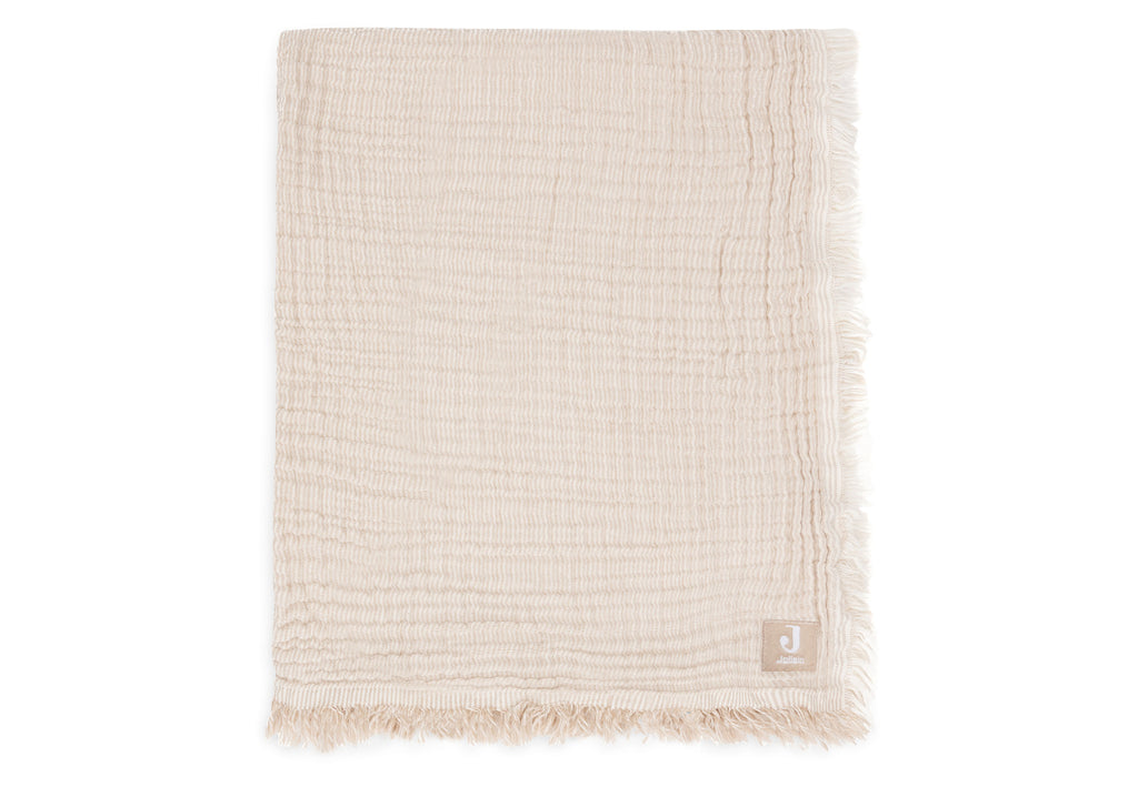 Blanket Muslin Fringe Stripe - GOTS